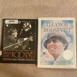 Lot 2 Russell Freedman Books Franklin Delano Roosevelt Eleanor Life of Discovery